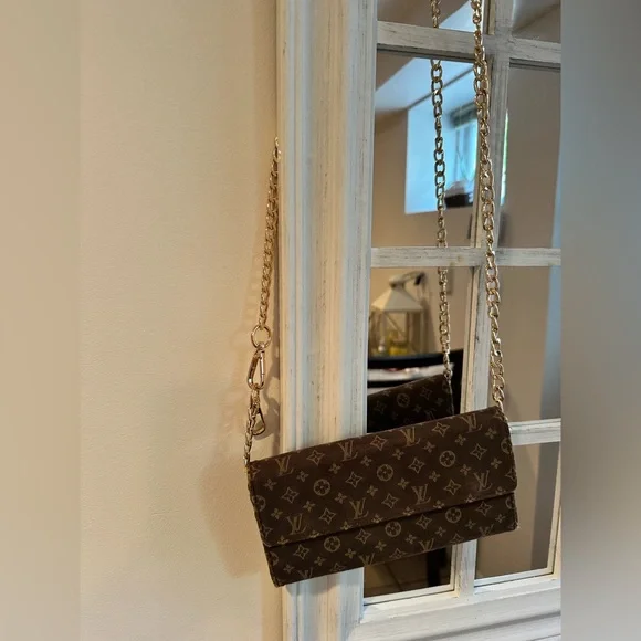 Mini Lin Brown Denim Louis Vuitton Wallet - Picture 3 of 12